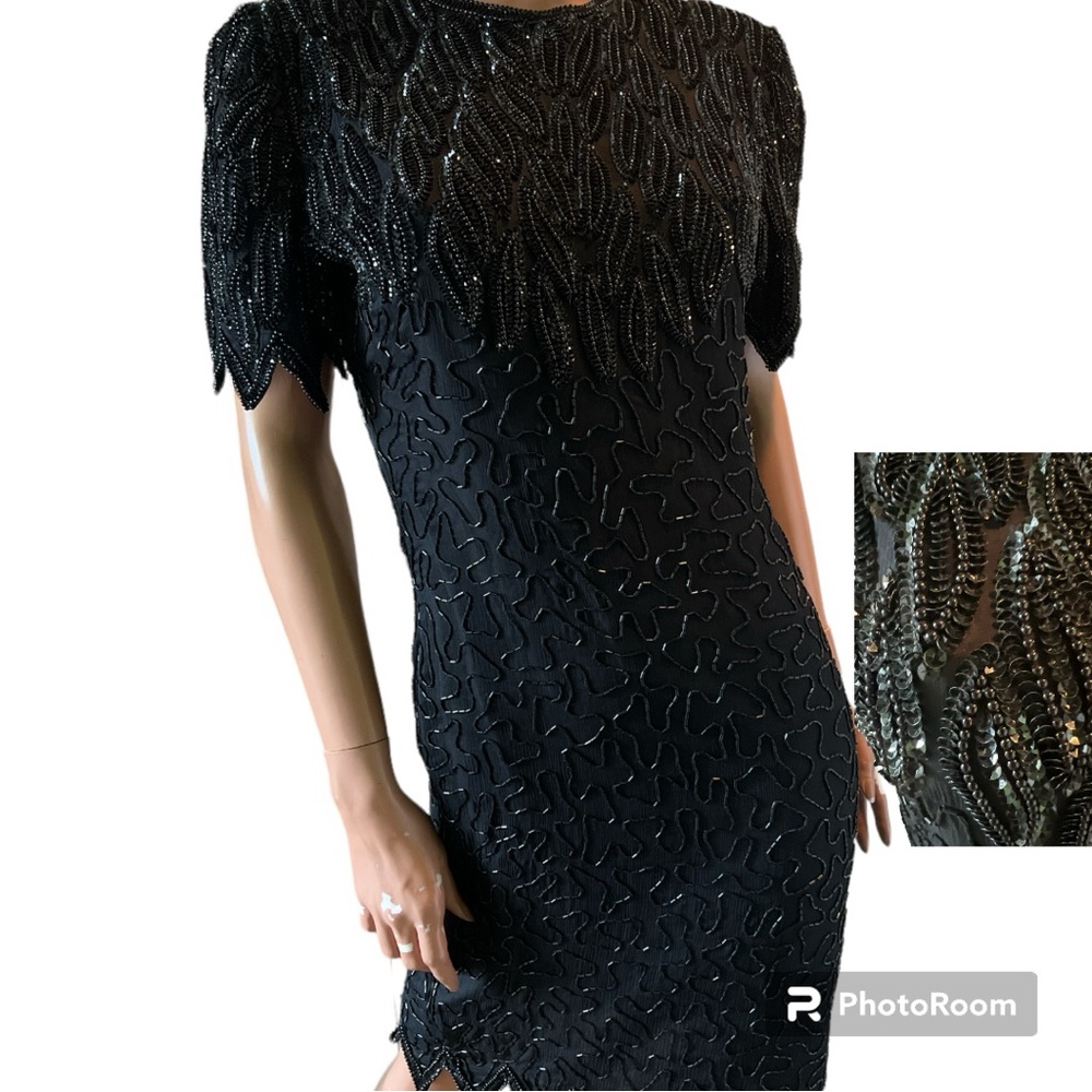 Laurence Kazar black silk dress